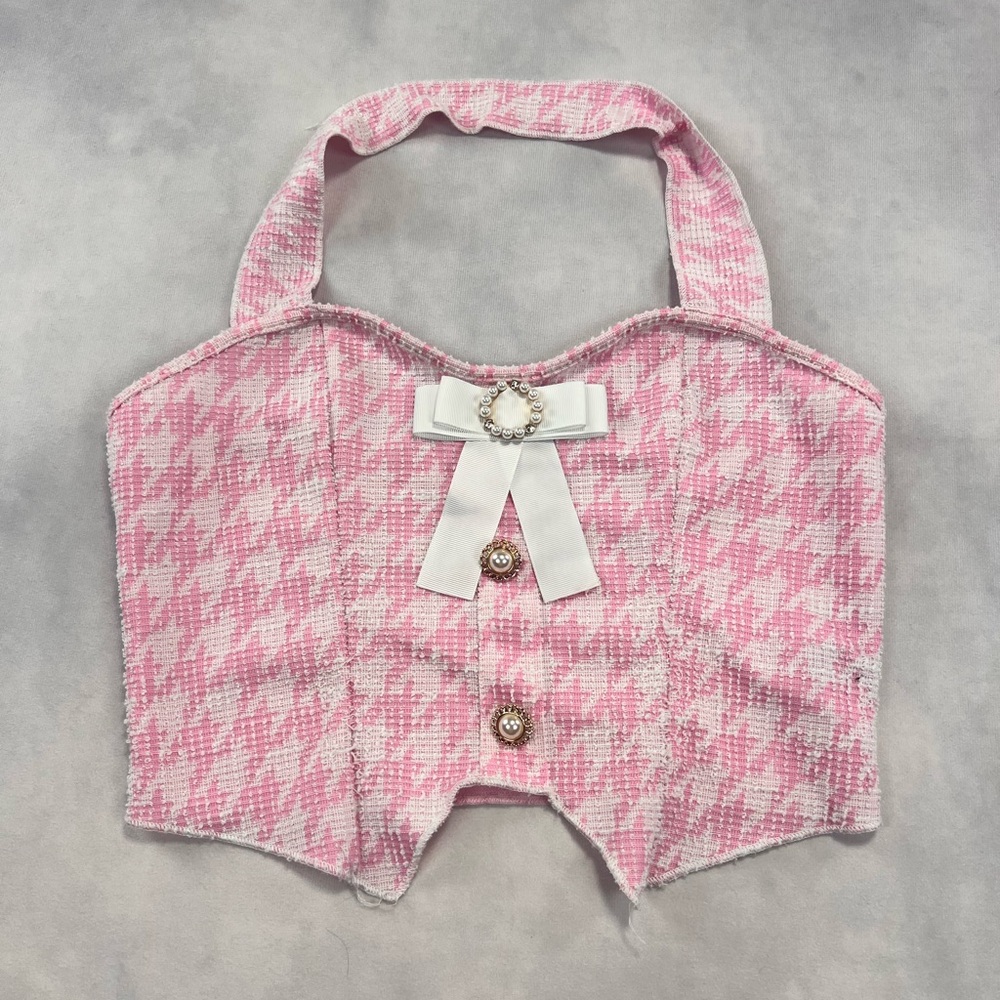 Pink halter crop top